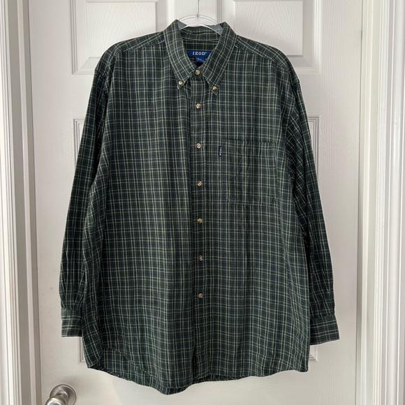 Izod Green Button Down Shirt - Picture 1 of 5